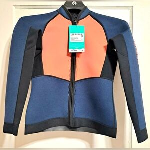 Sea-Doo Blue and Coral Orange Montego  Wetsuit Jacket Size Small NWT